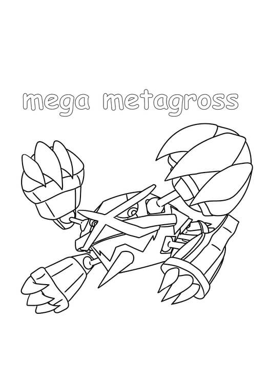 Kolorowanka Pokemon Mega Metagross