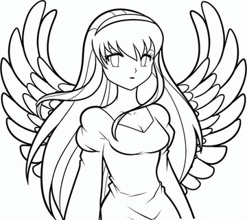 Kolorowanka Portrait of Anime Angel