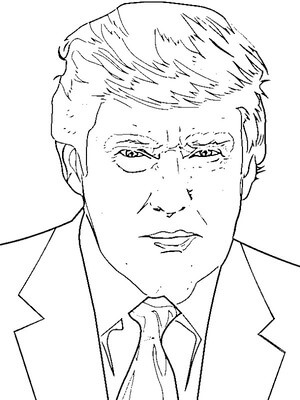 Kolorowanka Poważna twarz Donalda Trumpa