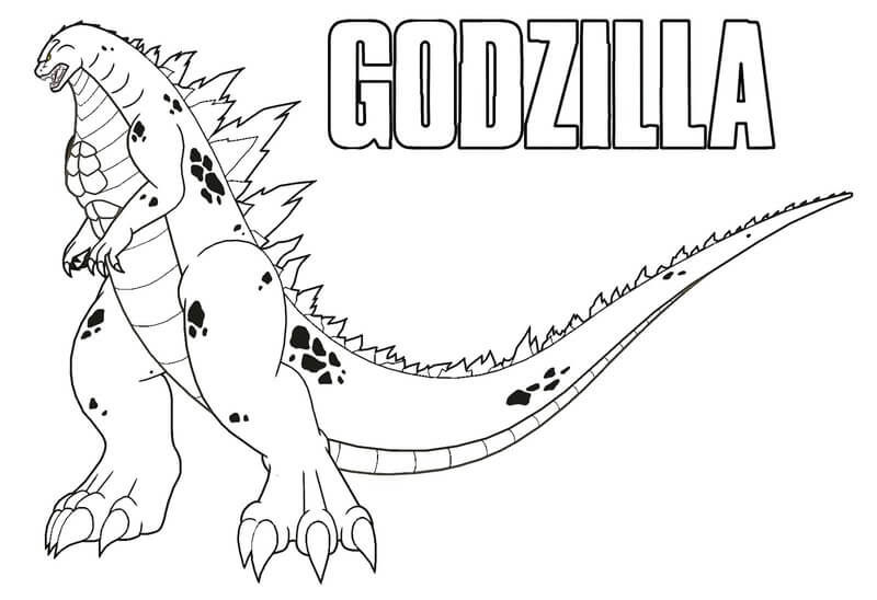 Kolorowanka Prosta Godzilla