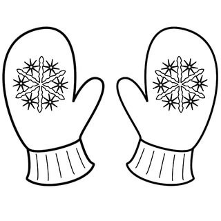 Kolorowanka Rękawiczki Z Płatkami Śniegu