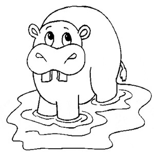 Kolorowanka Rysowanie Hippo