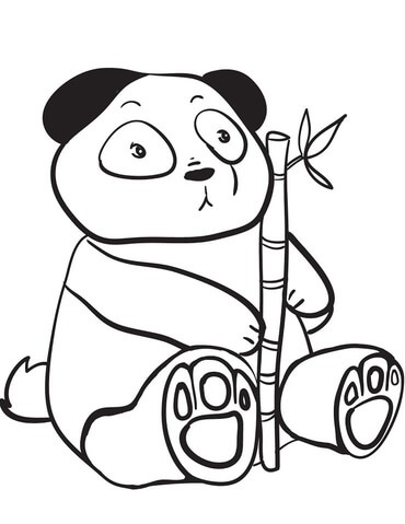 Kolorowanka Rysowanie Panda z Bambusem