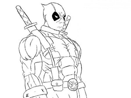Kolorowanka Dibujo Retrato de Deadpool