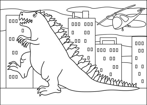 Kolorowanka Rysunek Godzilla
