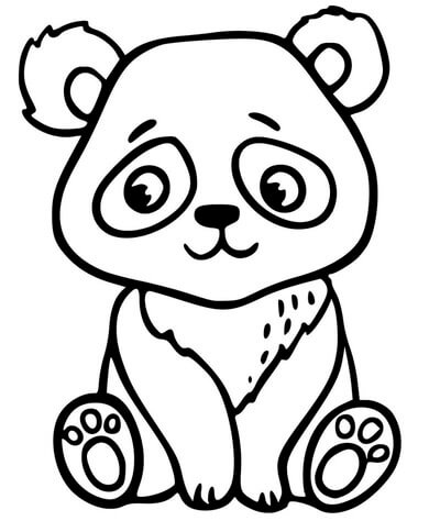 Kolorowanka Siedząca Mała Panda