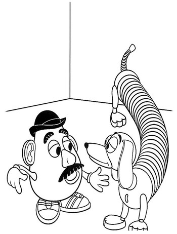 Kolorowanka Slinky Dog and Mr. Potato Head