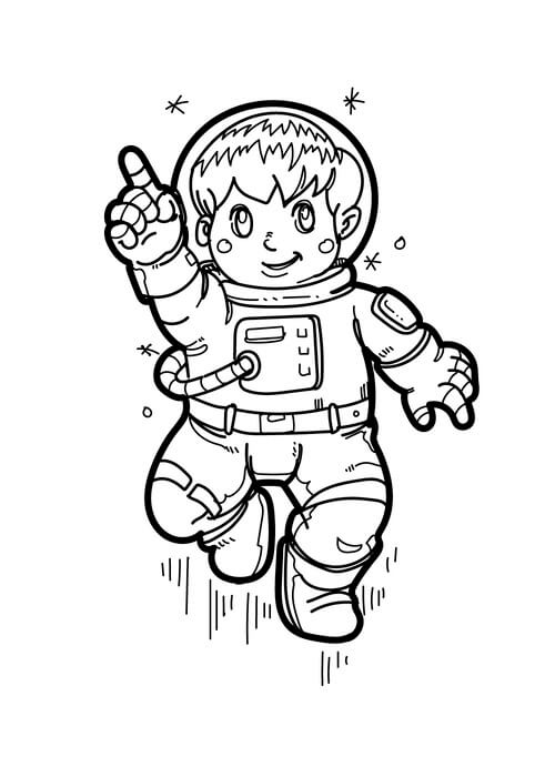 Kolorowanki Słodki Chłopiec Astronautów