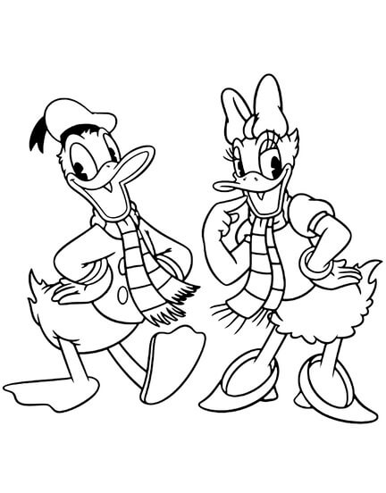 Kolorowanki Śmieszna Kaczka Daisy i Kaczor Donald