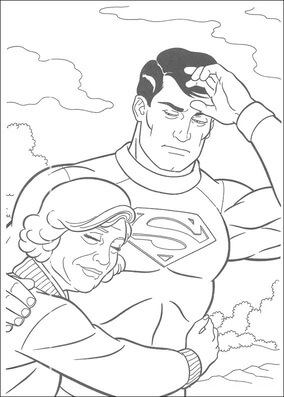 Kolorowanki Stara Dama przytulająca Supermana