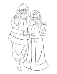 Kolorowanka Święty Mikołaj i jego żona