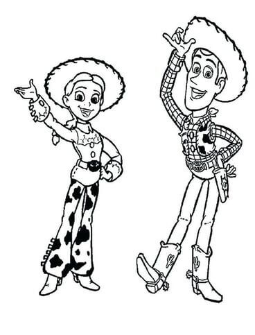Kolorowanka Ubaw Jessie i Woody