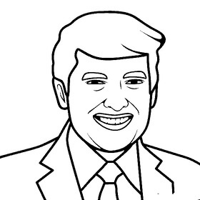 Kolorowanka Ubaw twarz Donalda Trumpa