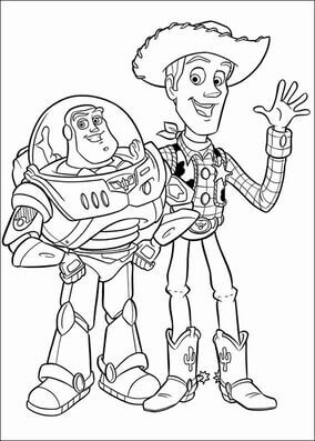Kolorowanka Ubaw Woody z Buzzem Astralem