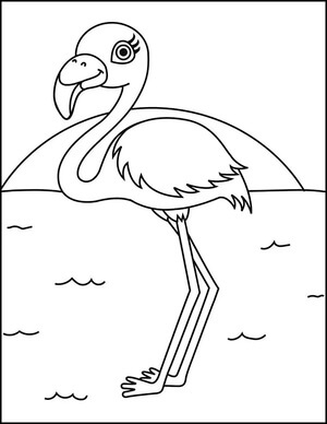Kolorowanka Urocze Flamingi