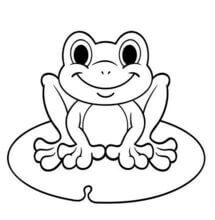 Kolorowanka Uśmiechnięta żaba Siedząca na Liściu