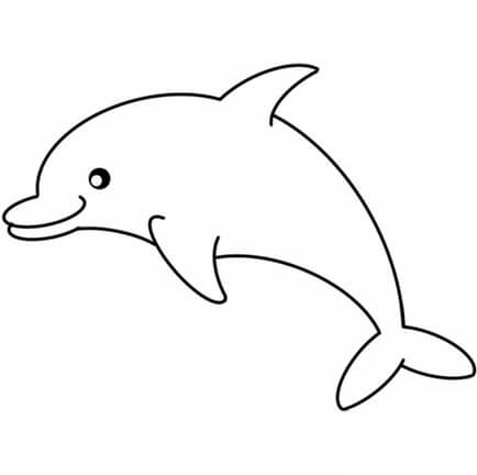 Kolorowanka Uśmiechnięty Delfin