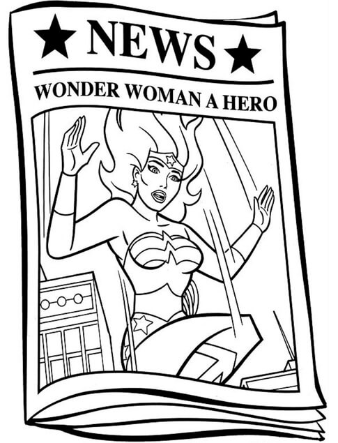 Kolorowanka Wiadomości o Wonder Woman