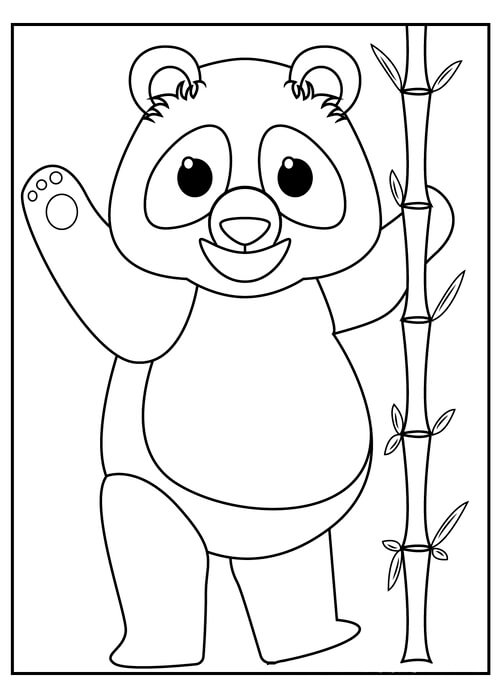 Kolorowanka Wielka Panda z Bambusem