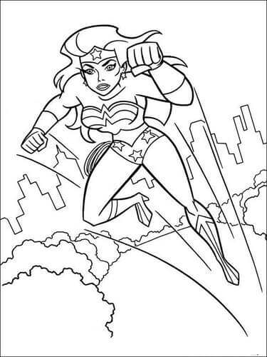 Kolorowanka Rysunek Wonder Woman Pobierz wydrukuj lub pokoloruj online już teraz