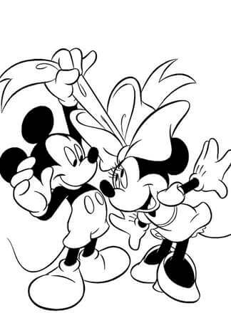 Kolorowanki Zabawny Mickey i Minnie