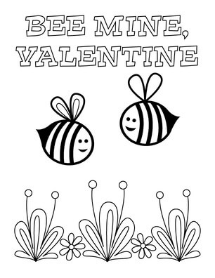 Kolorowanki Bee Mine Valentine