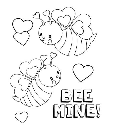Kolorowanki Bee Mine in Valentine