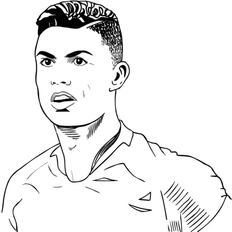 Kolorowanka Fajna twarz Cristiano Ronaldo