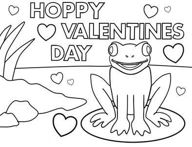 Kolorowanki Frog in Happy Valentine’s Day