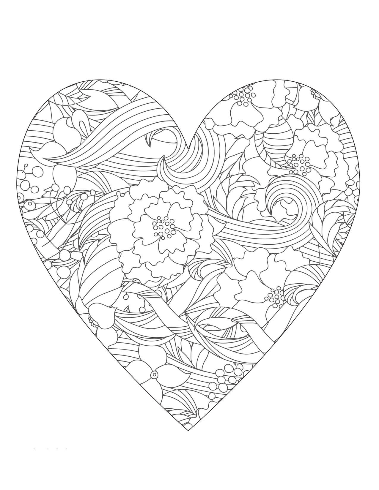 Kolorowanki Heart Mandala in Valentine