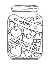 Kolorowanki Hearts Container in Valentine