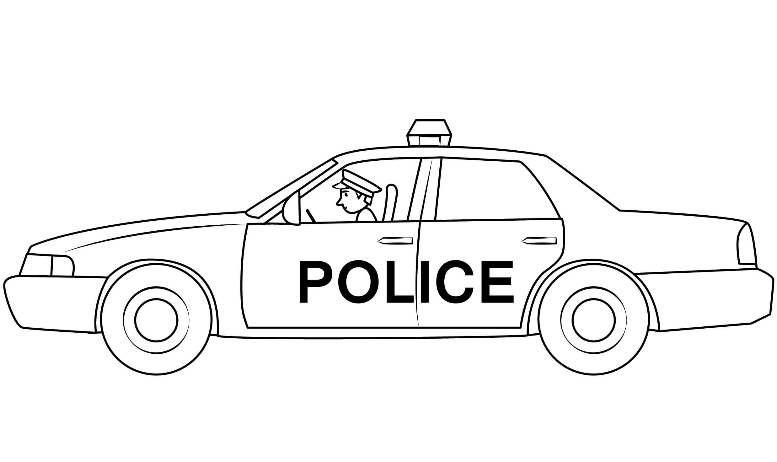 Kolorowanka Policja Prowadzi Samochód Policyjny