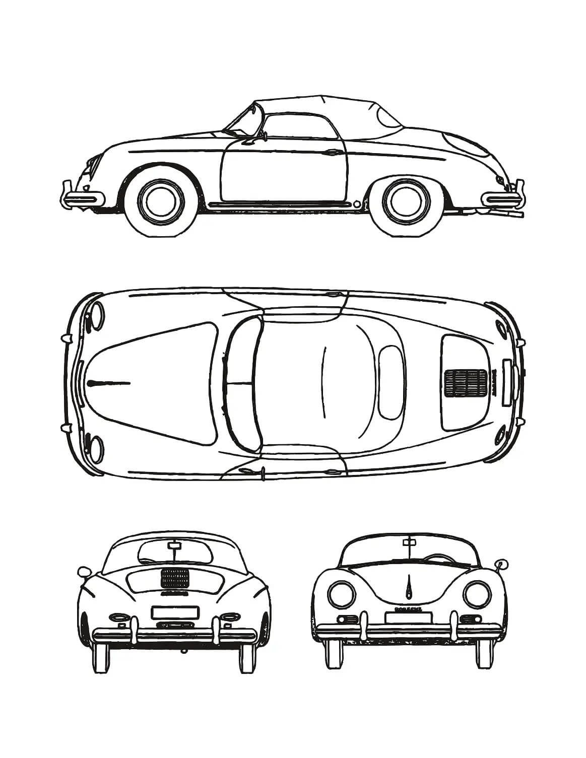 Kolorowanki Porsche 365 Speedster