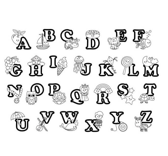 Kolorowanka Słodki Alfabet ABC