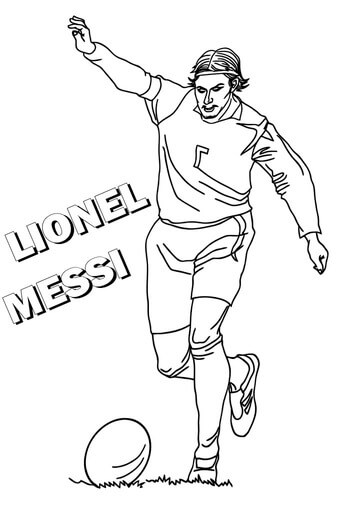 Kolorowanka Lionel Messi gra w Piłkę Nożną