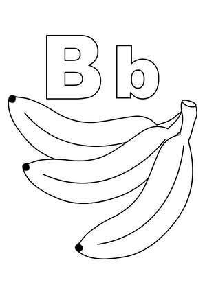 Kolorowanka Litera B dla Banana