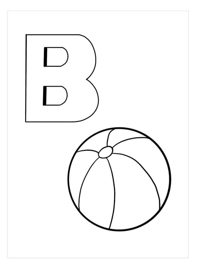 Kolorowanka Letter B and Ball