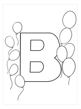 Kolorowanka Litera B z Balonami
