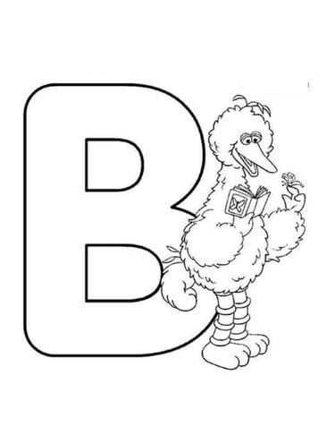 Kolorowanka Litera B z Wielkim Ptakiem