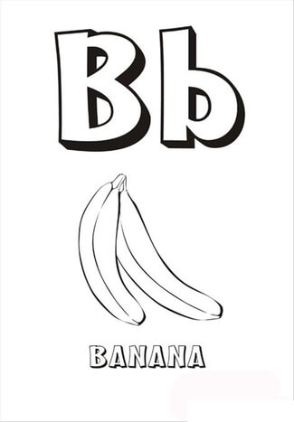 Kolorowanka Podstawowa litera B dla Banana