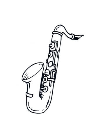 Kolorowanka Saksofon do Rysowania Podstawowego