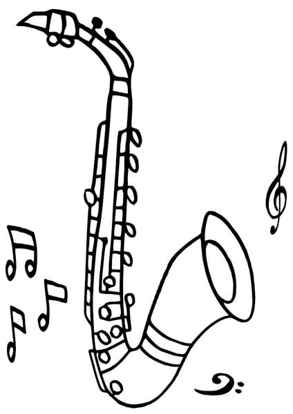 Kolorowanka Saksofon Rysunkowy