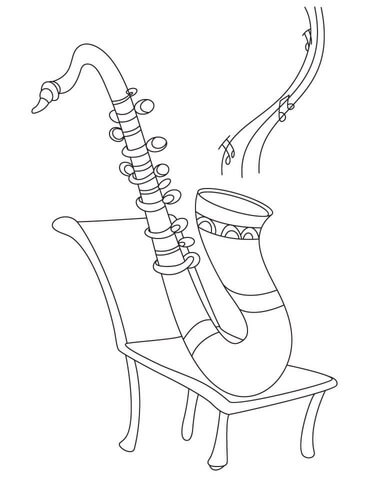 Kolorowanka Saksofon w Krześle