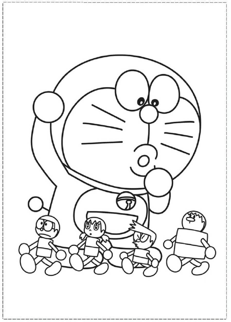 Kolorowanka Doraemon i Roboty-Zabawki