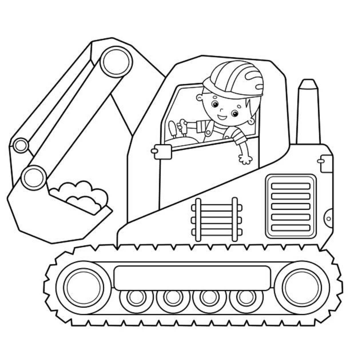 Kolorowanka Dziecko prowadzące traktor