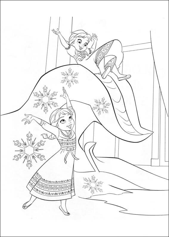 Kolorowanki Komik Elsa ve Anna