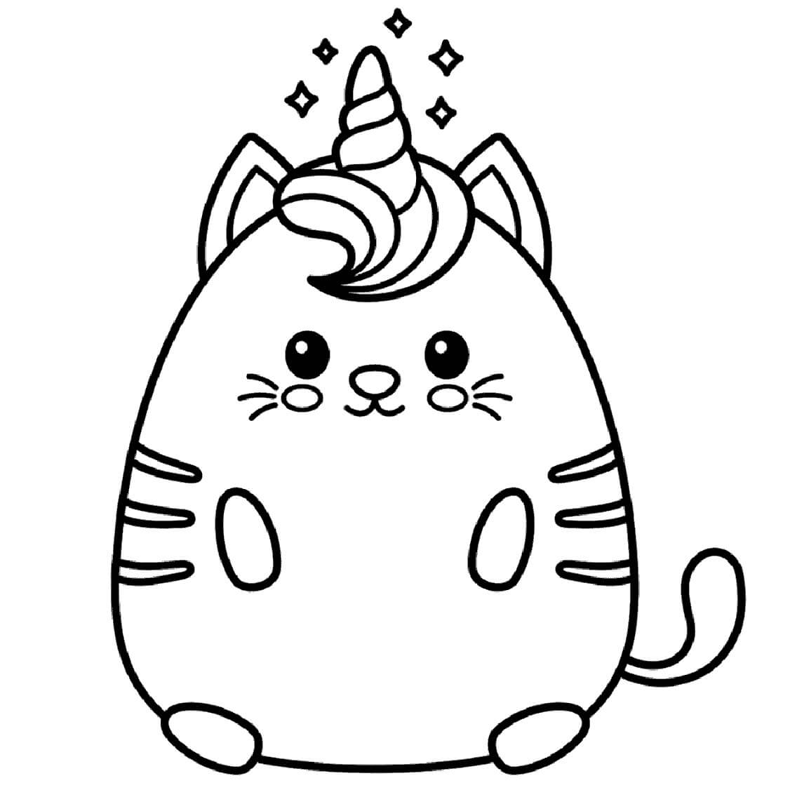 Kolorowanka Kot Jednorożec