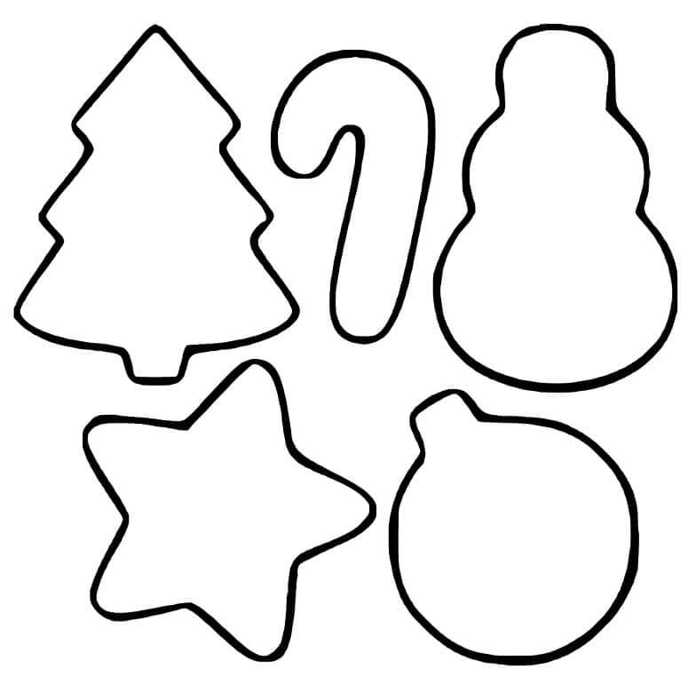 Kolorowanka Łatwe pięć świątecznych Ciasteczek