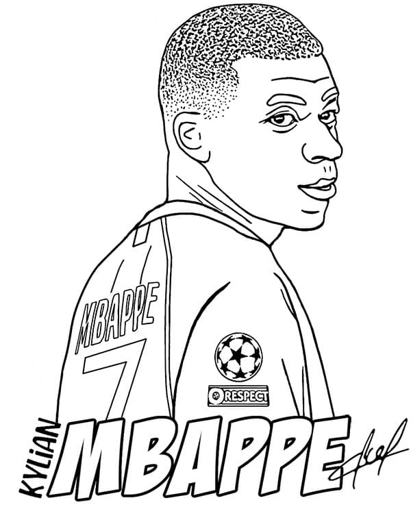 Kolorowanka Mbappé za darmo