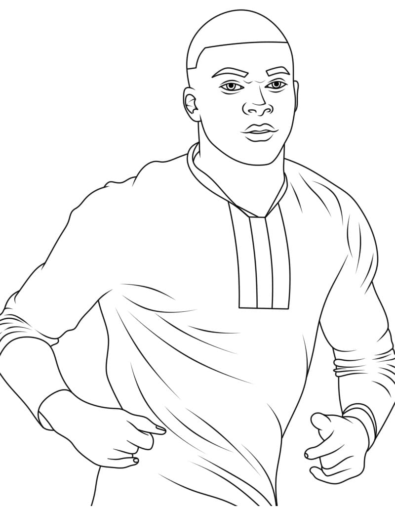 Kolorowanki Printable Kylian Mbappe